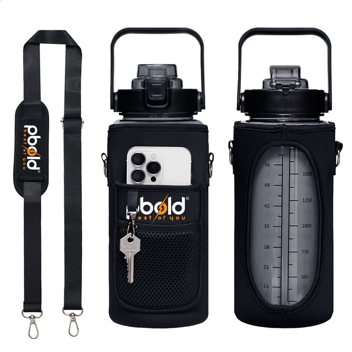 PBOLD - Termo Botella De 2 Litros Agua Deportiva Gym Fitness Pbold