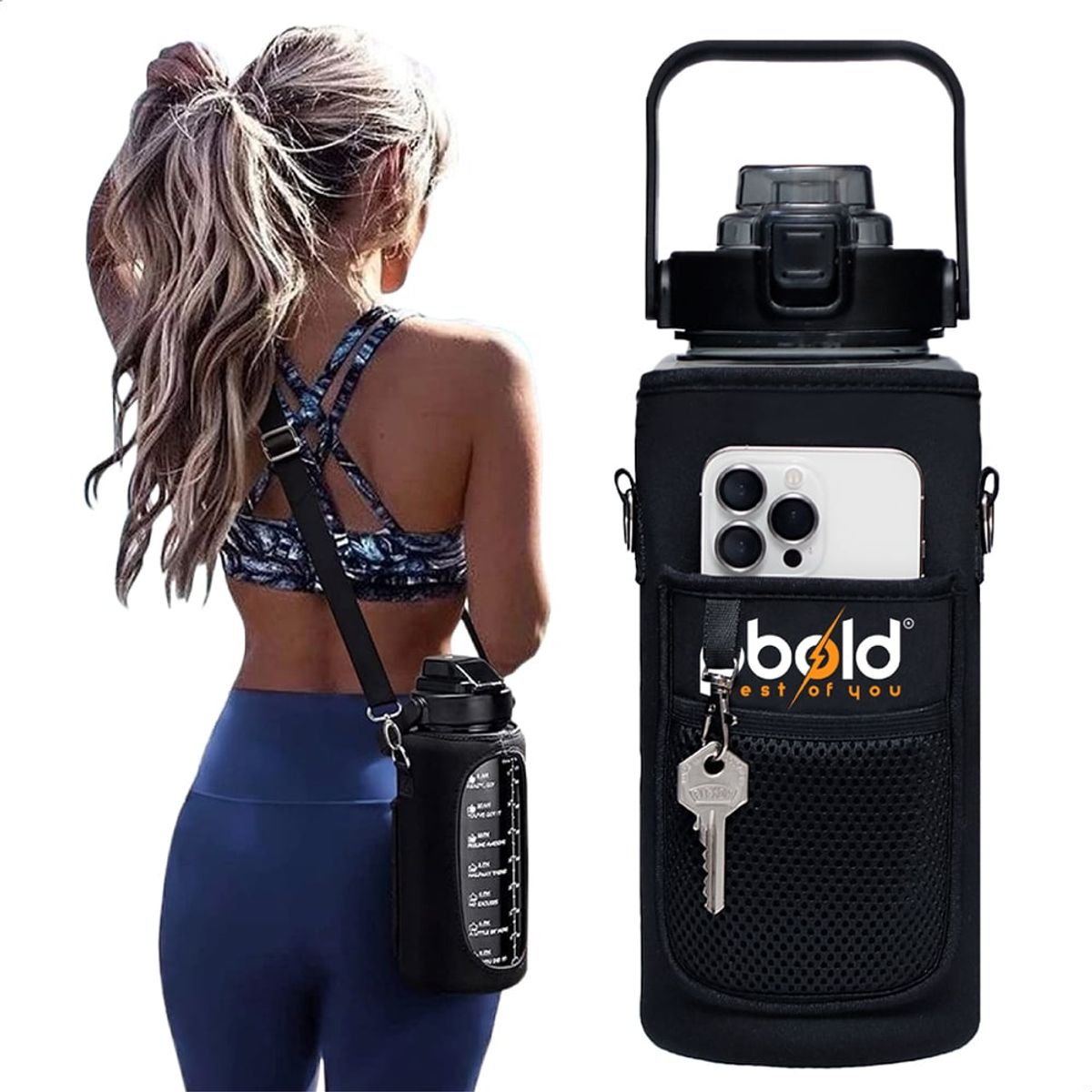 PBOLD - Termo Botella De 2 Litros Agua Deportiva Gym Fitness Pbold
