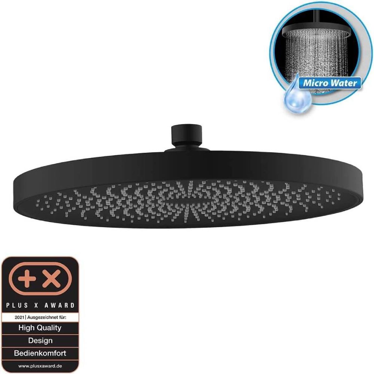 GENERICO - Regadera Ducha Imperio Tames Redonda Negra sin Tubo