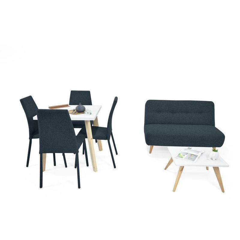 ROCA - Sala Baltimore con Set de Comedor Lesoto 2P Plomo