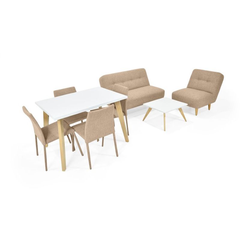 ROCA - Sala Baltimore con Set de Comedor Ginebra 4P Beige