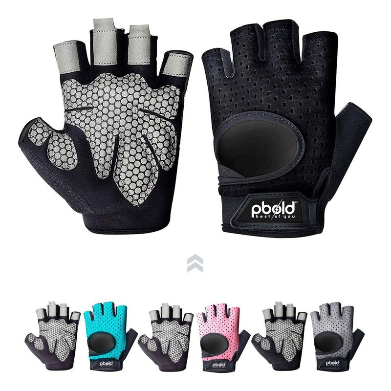 PBOLD - Guantes Gym Hombre Mujer Pbold Ejercicio Negro Talla S