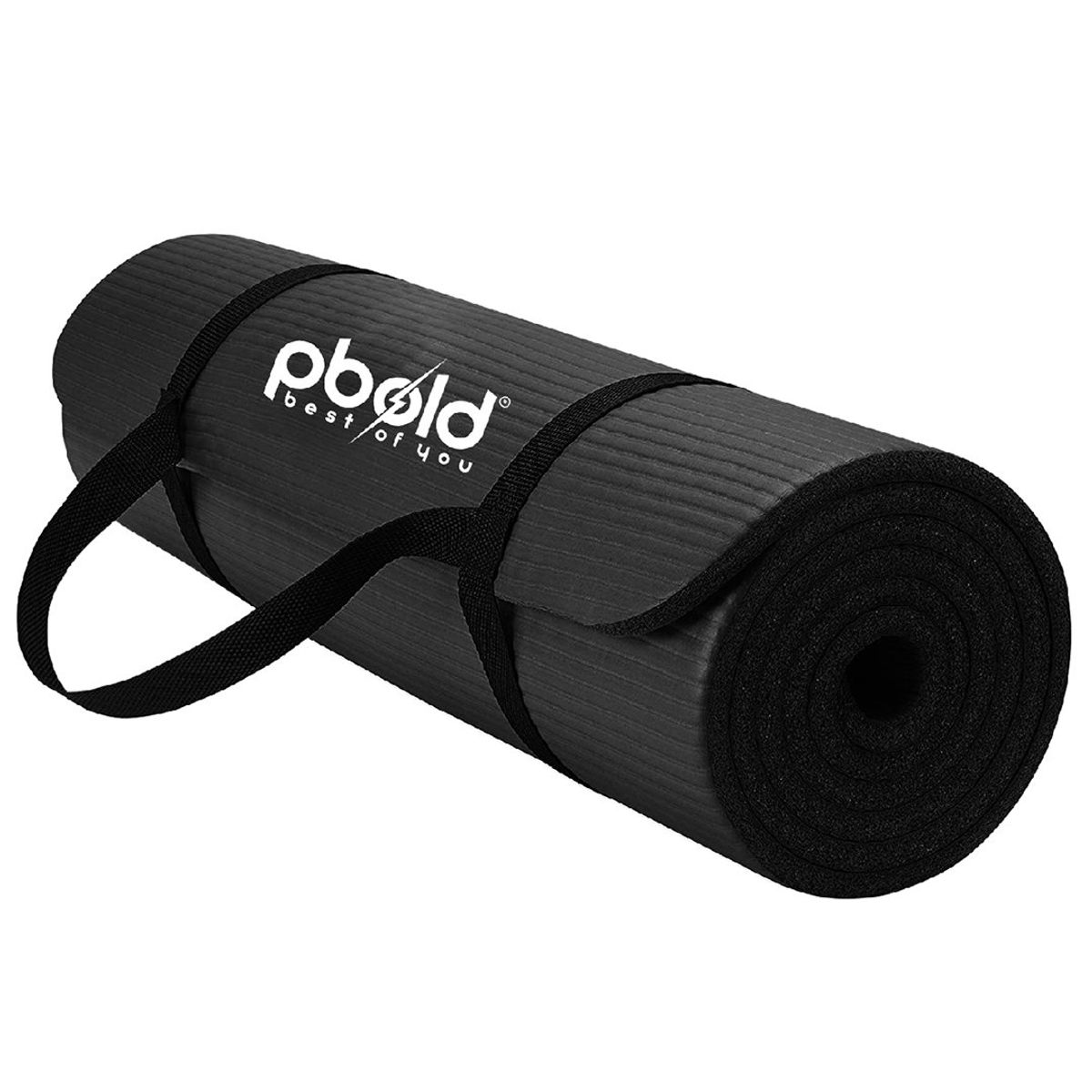 PBOLD - Colchoneta Yoga Pilates Tapete Ejercicios Enrollable Negro
