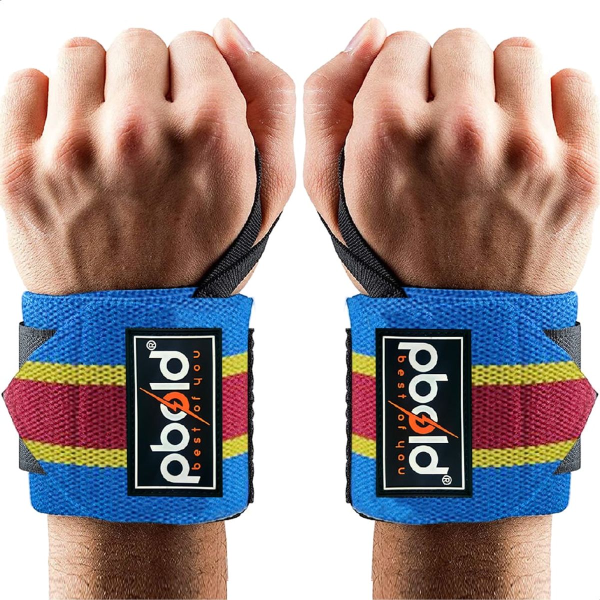 PBOLD - Par Muñequera Strap Pesas Mancuerna Barras Gimnasio Gym Azul