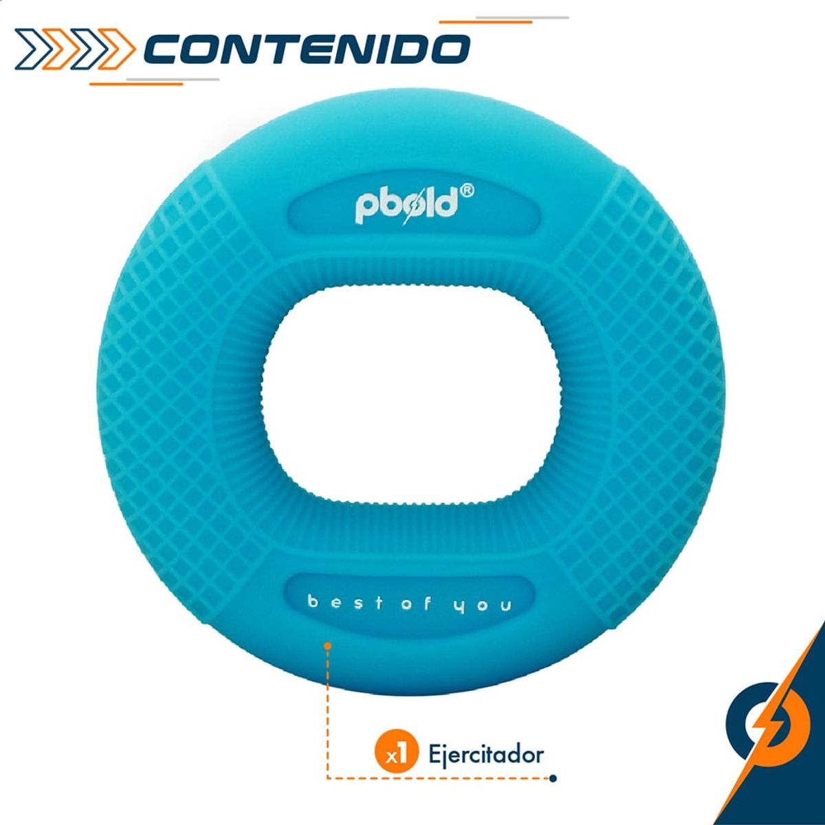 PBOLD - Hand Grip Ejercitador Mano Muñeca Dedo 50 Lb Azul