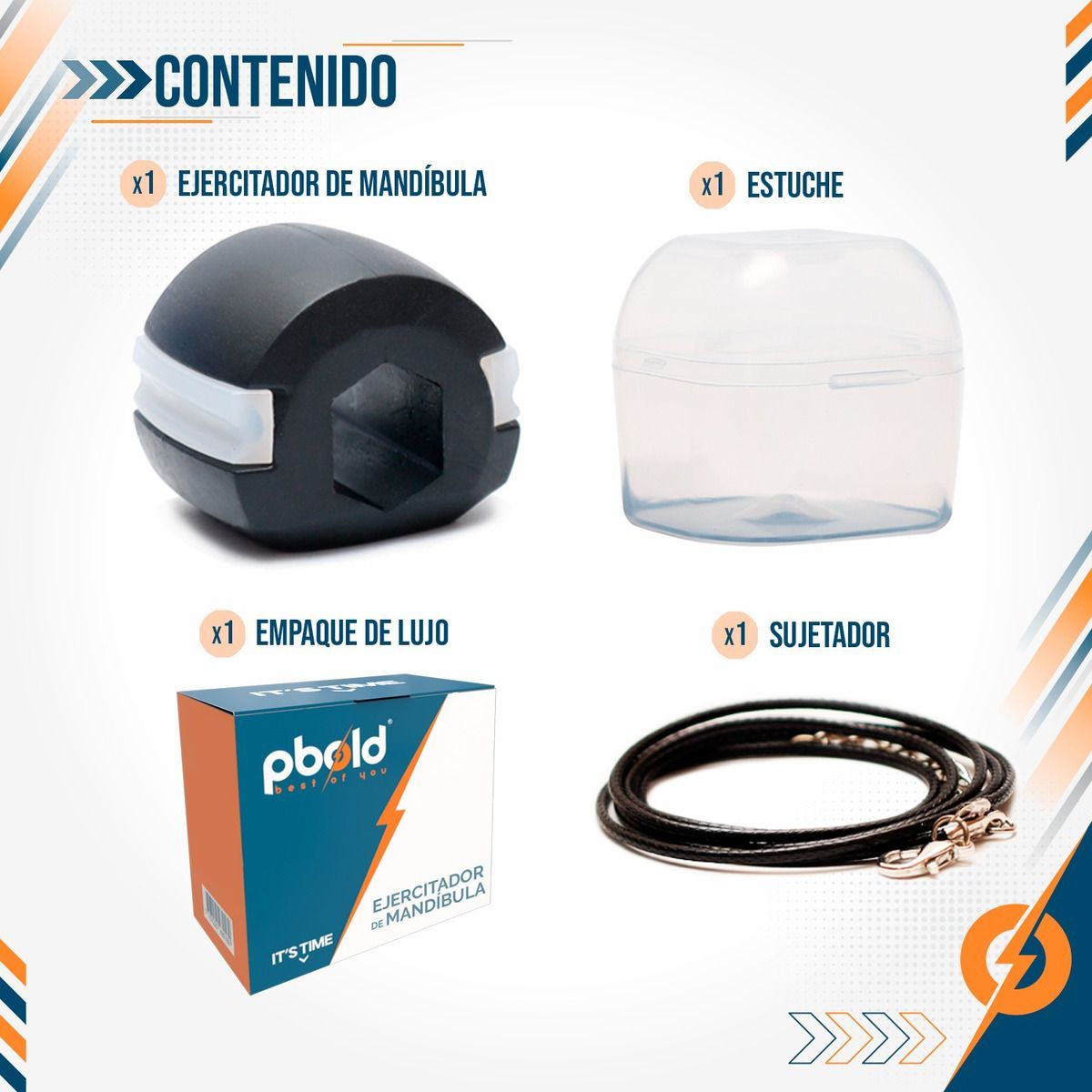 PBOLD - Ejercitador De Mandíbula Tonificación Mejillas Fit Jawline Negro
