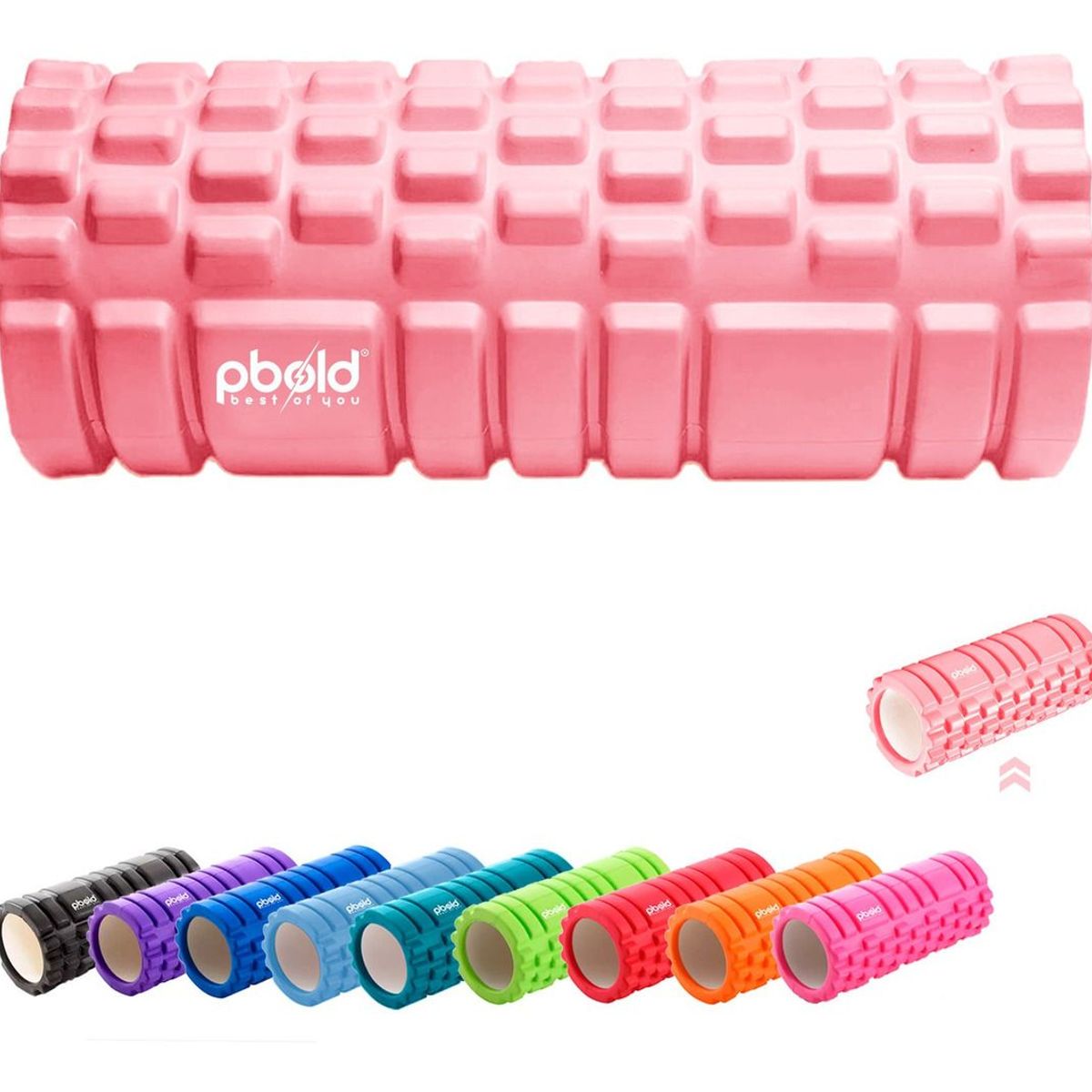 PBOLD - Rodillo Foam Roller Yoga Pilates Fisioterapia Gym Rosado