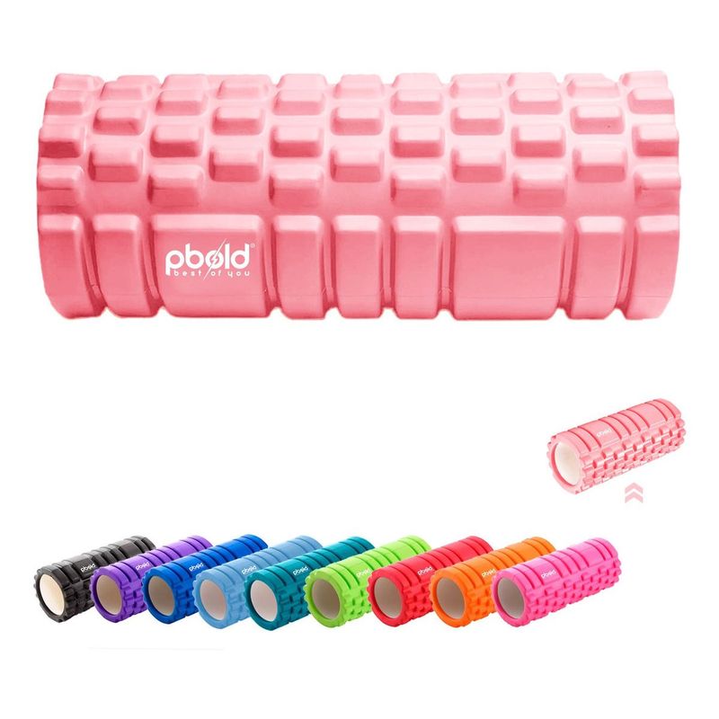 PBOLD - Rodillo Foam Roller Yoga Pilates Fisioterapia Gym Rosado