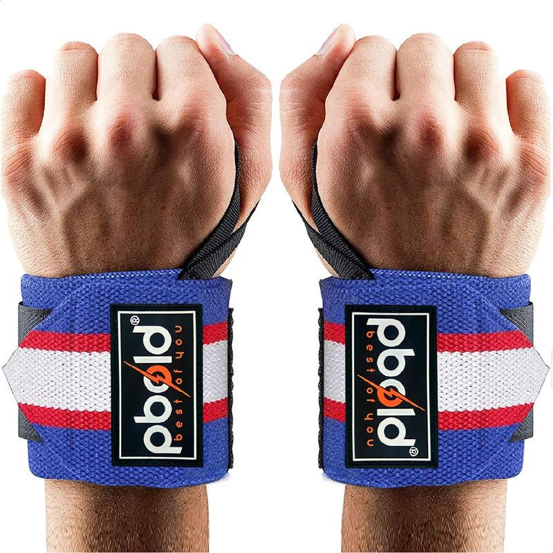 PBOLD - Par Muñequeras Strap Pesa Mancuerna Barra Gimnasio Gym Navy