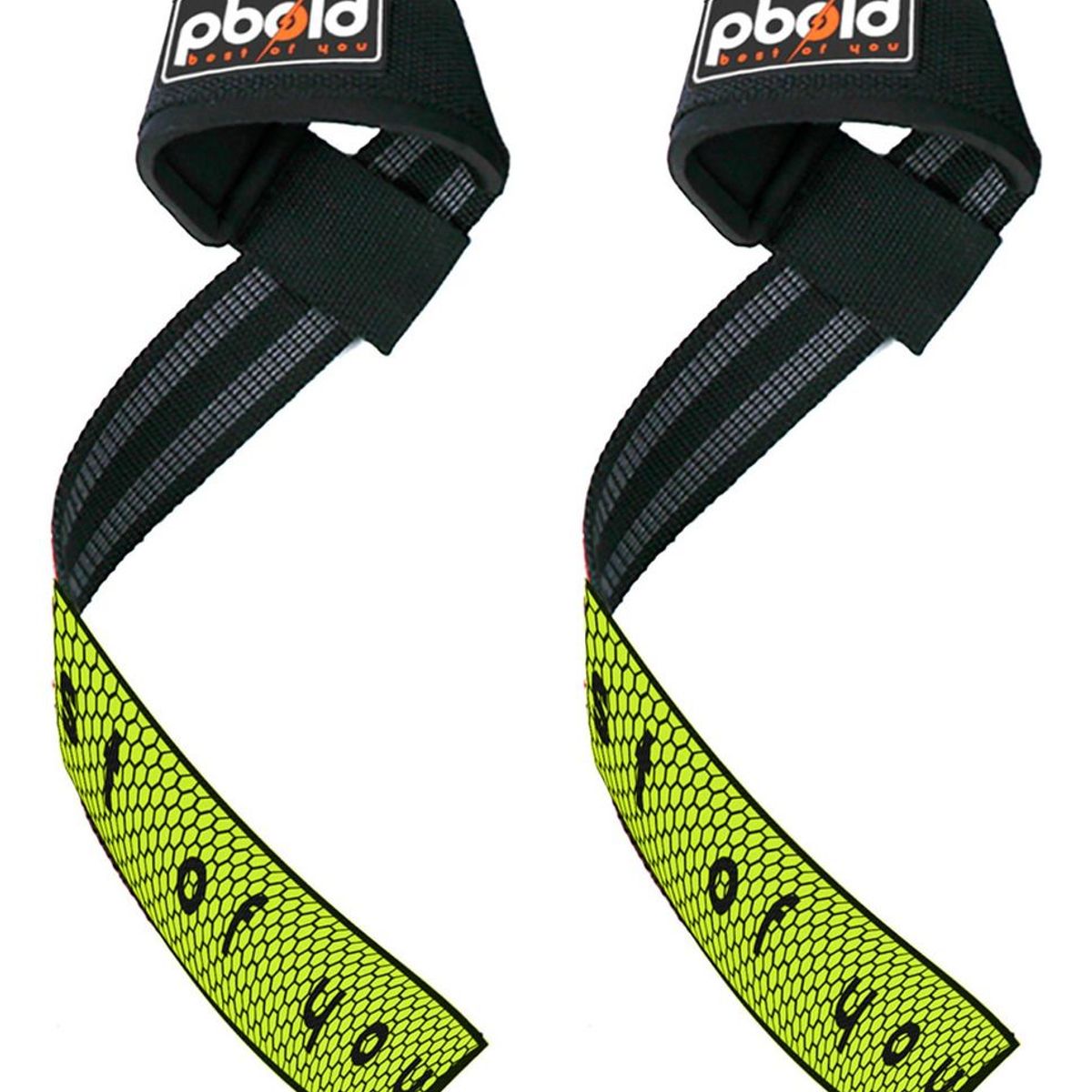 PBOLD - Par Muñequeras Straps Pesas Gym Crossfit Soporte Limón