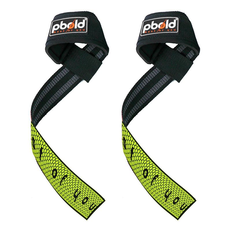 PBOLD - Par Muñequeras Straps Pesas Gym Crossfit Soporte Limón