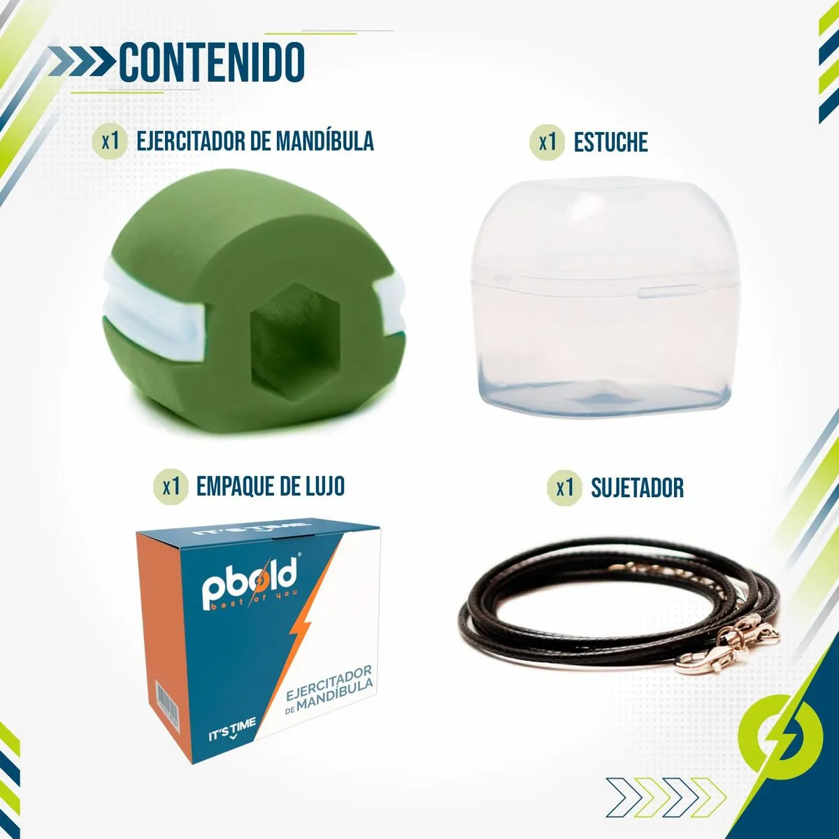 PBOLD - Ejercitador Mandíbula Tonificación Mejillas Jawline Verde