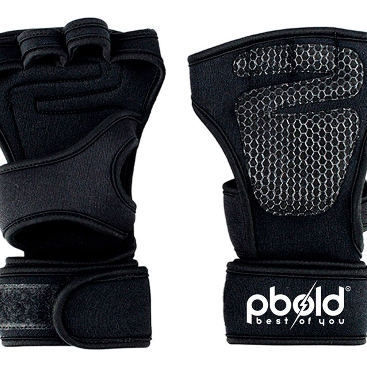 PBOLD - Guantes Gym Tácticos Pesas Crossfit Mujer Hombre Negro M