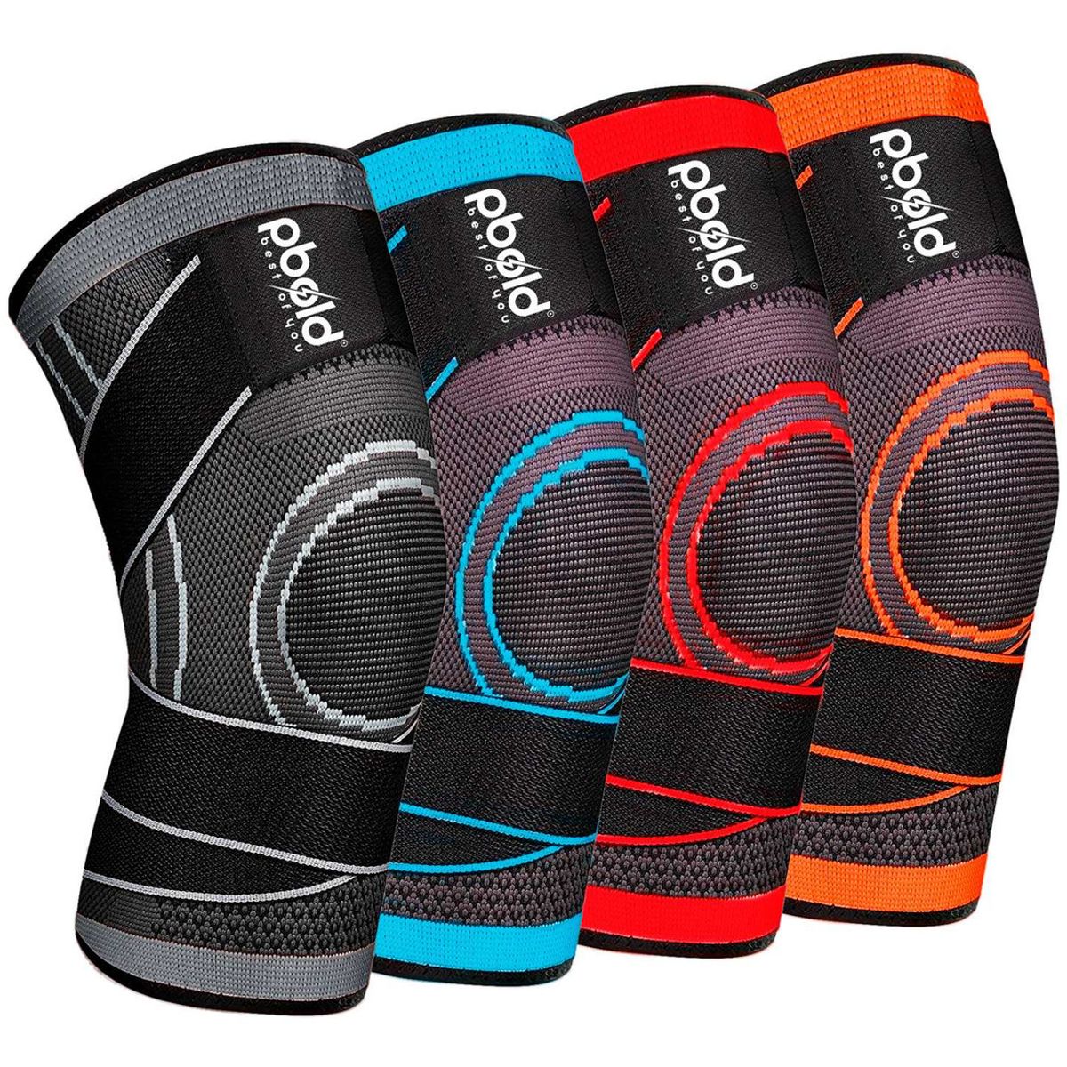 PBOLD - Par Rodillera Deportiva Pbold Compresion Entrenamiento Gym Naranja M