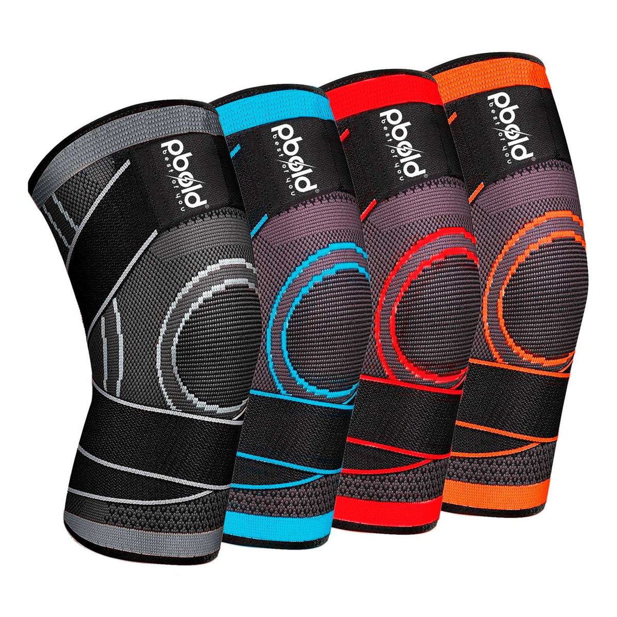 PBOLD - Par Rodillera Deportiva Pbold Compresion Entrenamiento Gym Naranja M