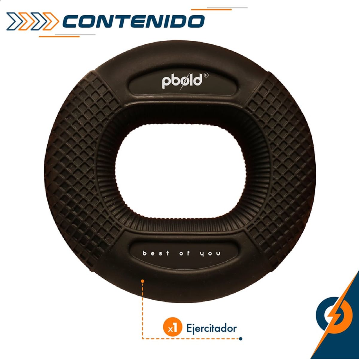 PBOLD - Hand Grip Ejercitador Mano Muñeca Dedo 80 Lb Negro