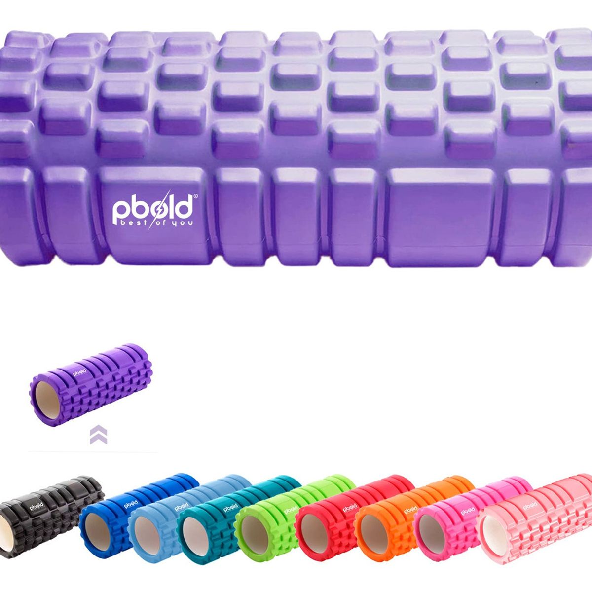 PBOLD - Rodillo Foam Roller Yoga Pilates Fisioterapia Gym Ejercicio Morado