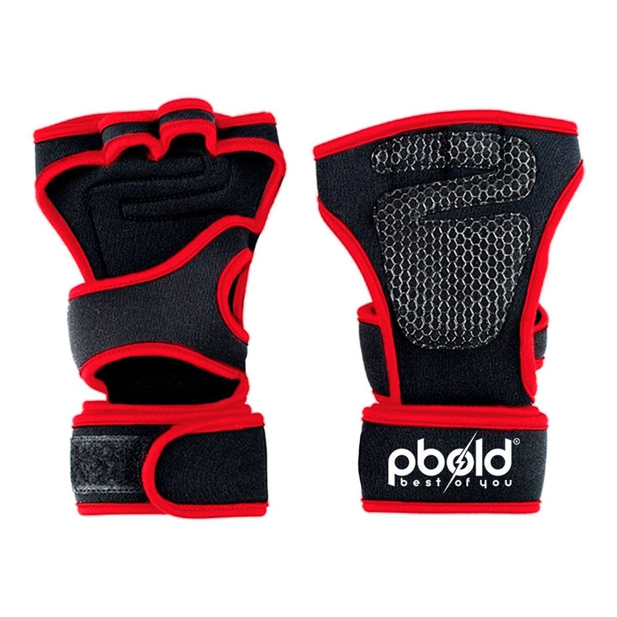 PBOLD - Guantes Gimnasio Gym Entrenamiento Calistenia Crossfit Pbold Rojo M