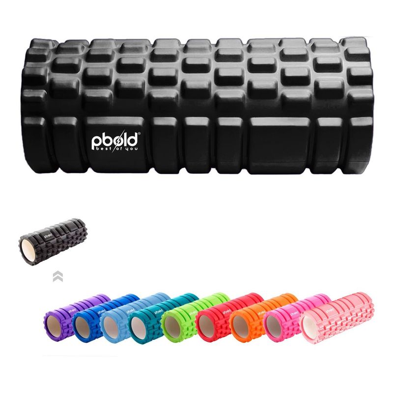 PBOLD - Rodillo Foam Roller Yoga Pilates Fisioterapia Gym Ejercicio Negro