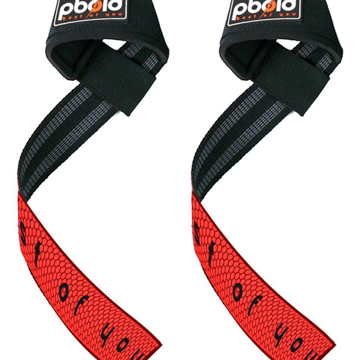 PBOLD - Par Muñequera Straps Pesas Gym Crossfit Correa De Soporte Rojo