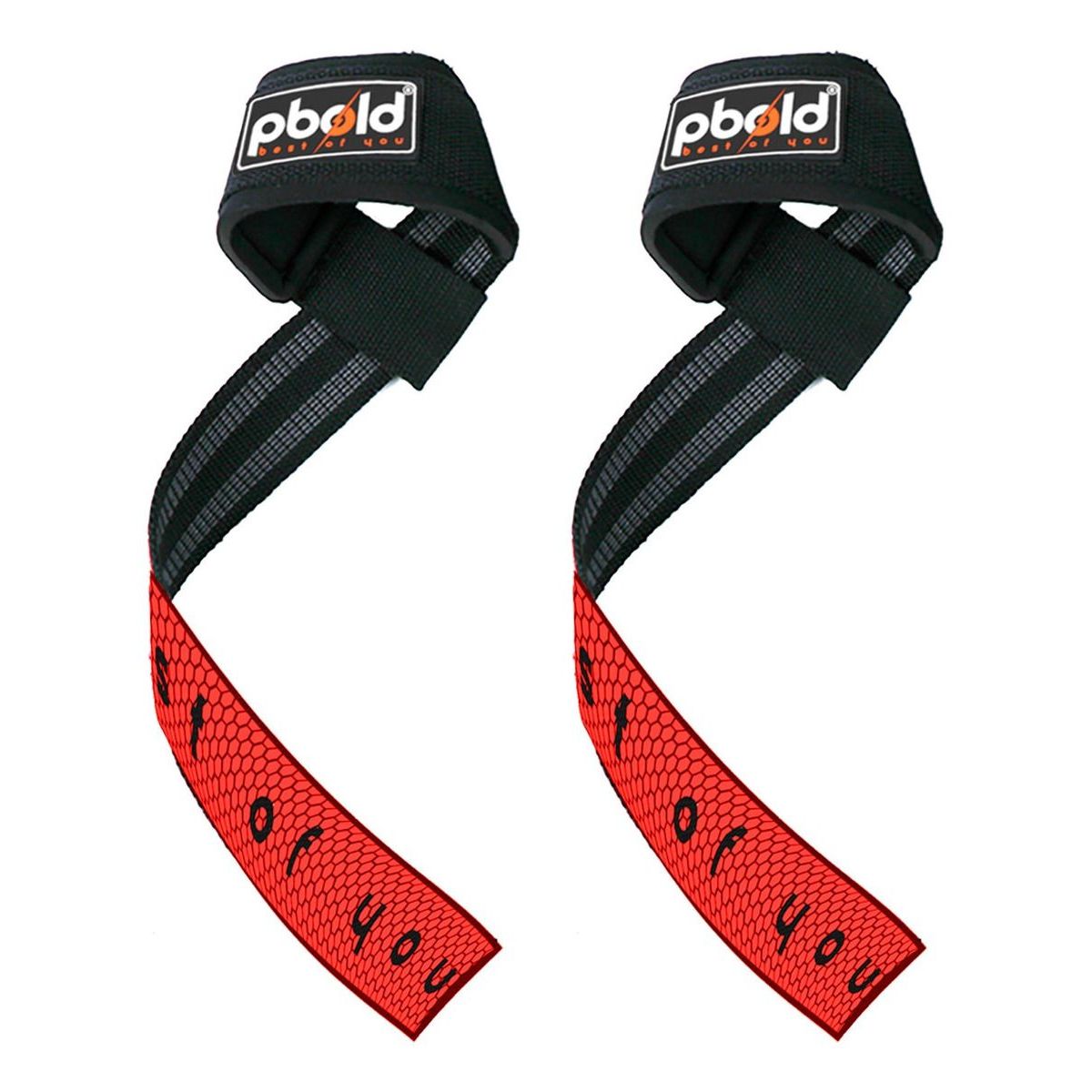 PBOLD - Par Muñequera Straps Pesas Gym Crossfit Correa De Soporte Rojo