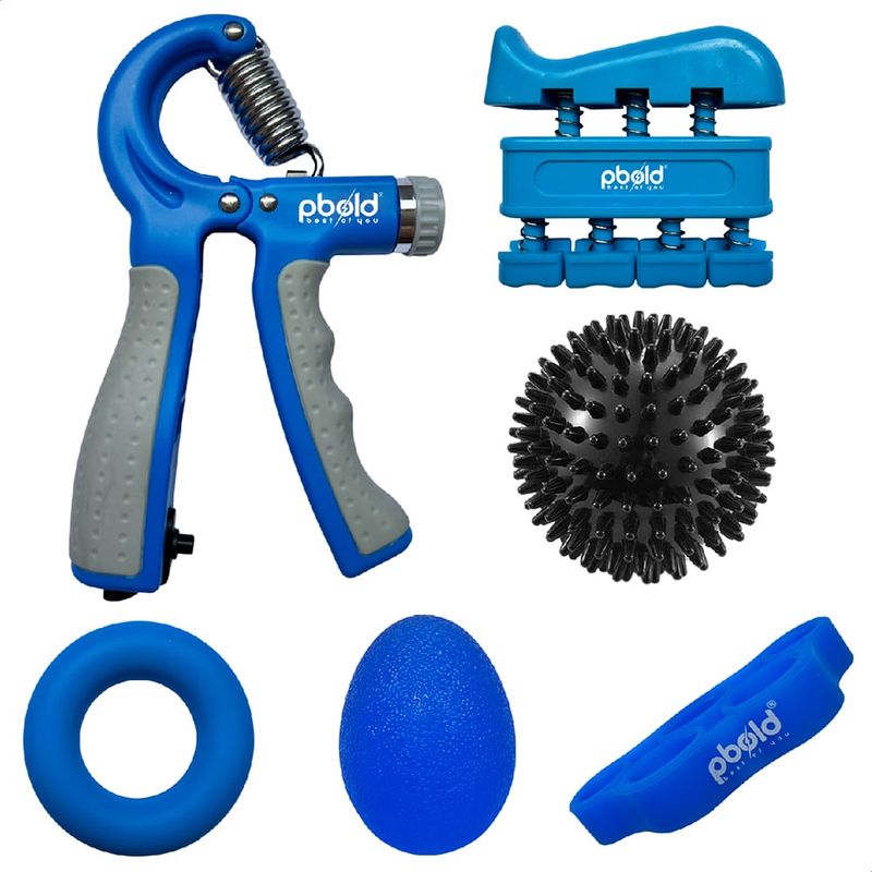 PBOLD - Kit Handgrip Ejercitador Terapia Ejercicio Recuperación Azul