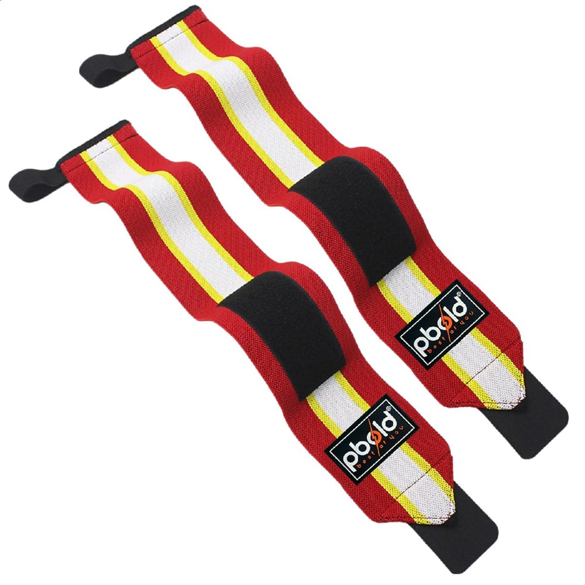 PBOLD - Straps Muñequeras Correa Antideslizante Barra Pesas Gym Rojo