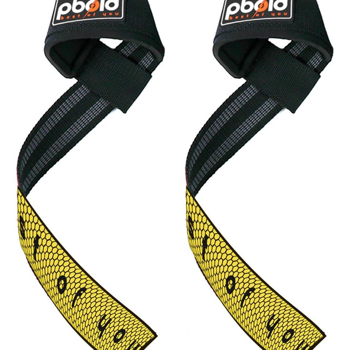 PBOLD - Par Straps Muñequeras Pesas Gym Crossfit Soporte Amarillo