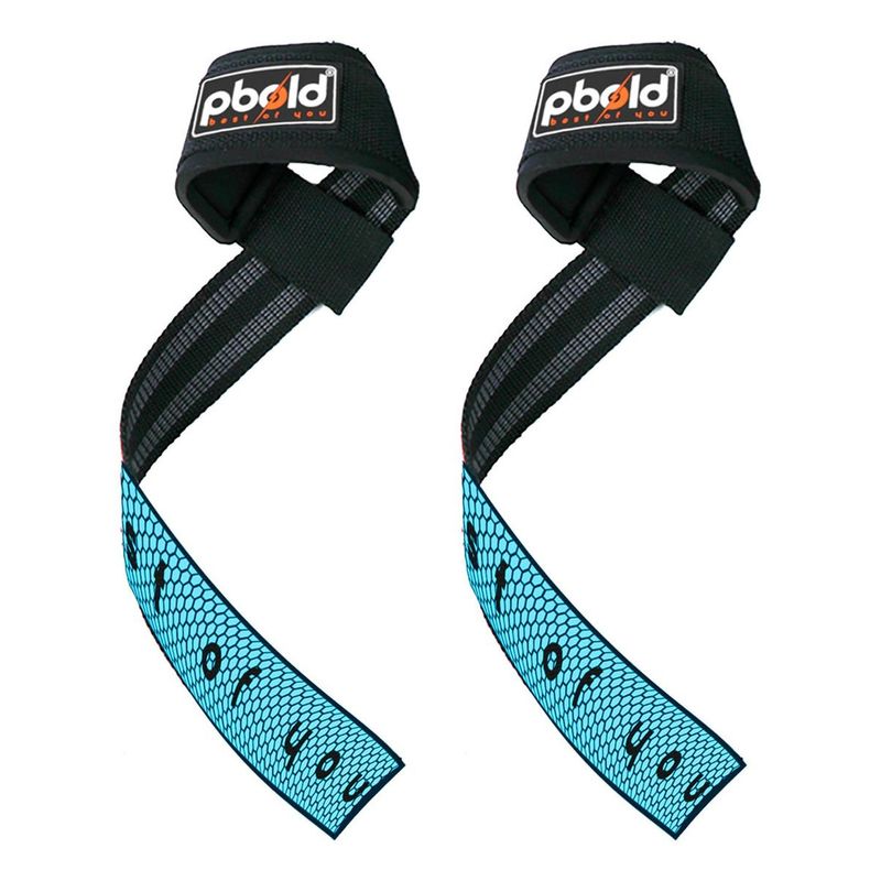 PBOLD - Par Straps Muñequeras Pesas Gym Crossfit Soporte Azul