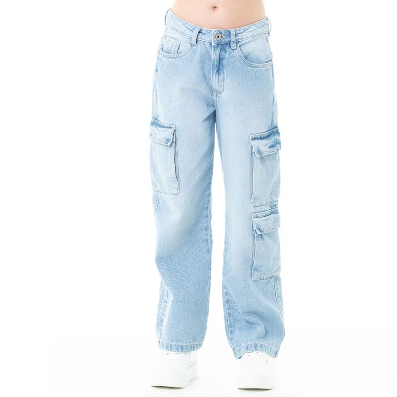 NAUTY BLUE - Jean Cargo Para Niñas NAUTY BLUE 19333