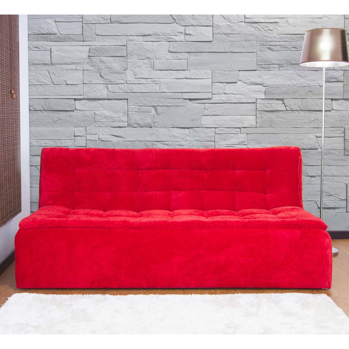 SOFA MARKET - Sofa Cama Lego 3 Puestos Tela Rojo