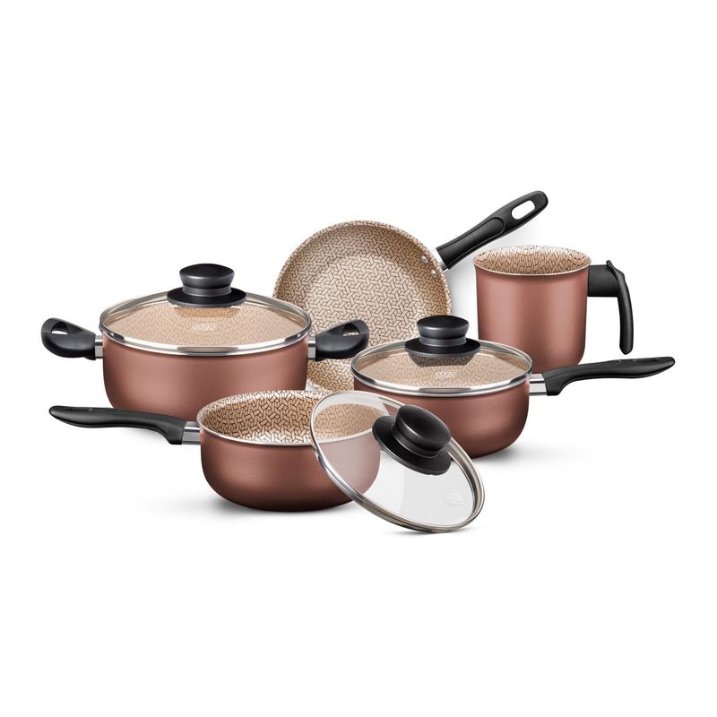 MTA - BATERIA DE COCINA FLORENCE 5 PIEZAS MARCA MTA CHOCOLATE