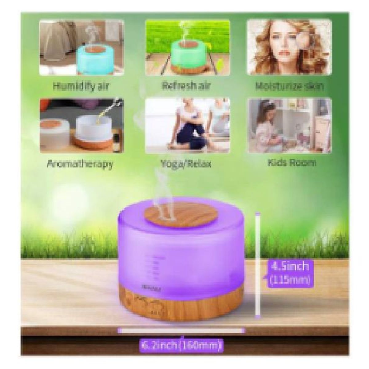 GENERICO - Difusor aromaterapia con control y cargador