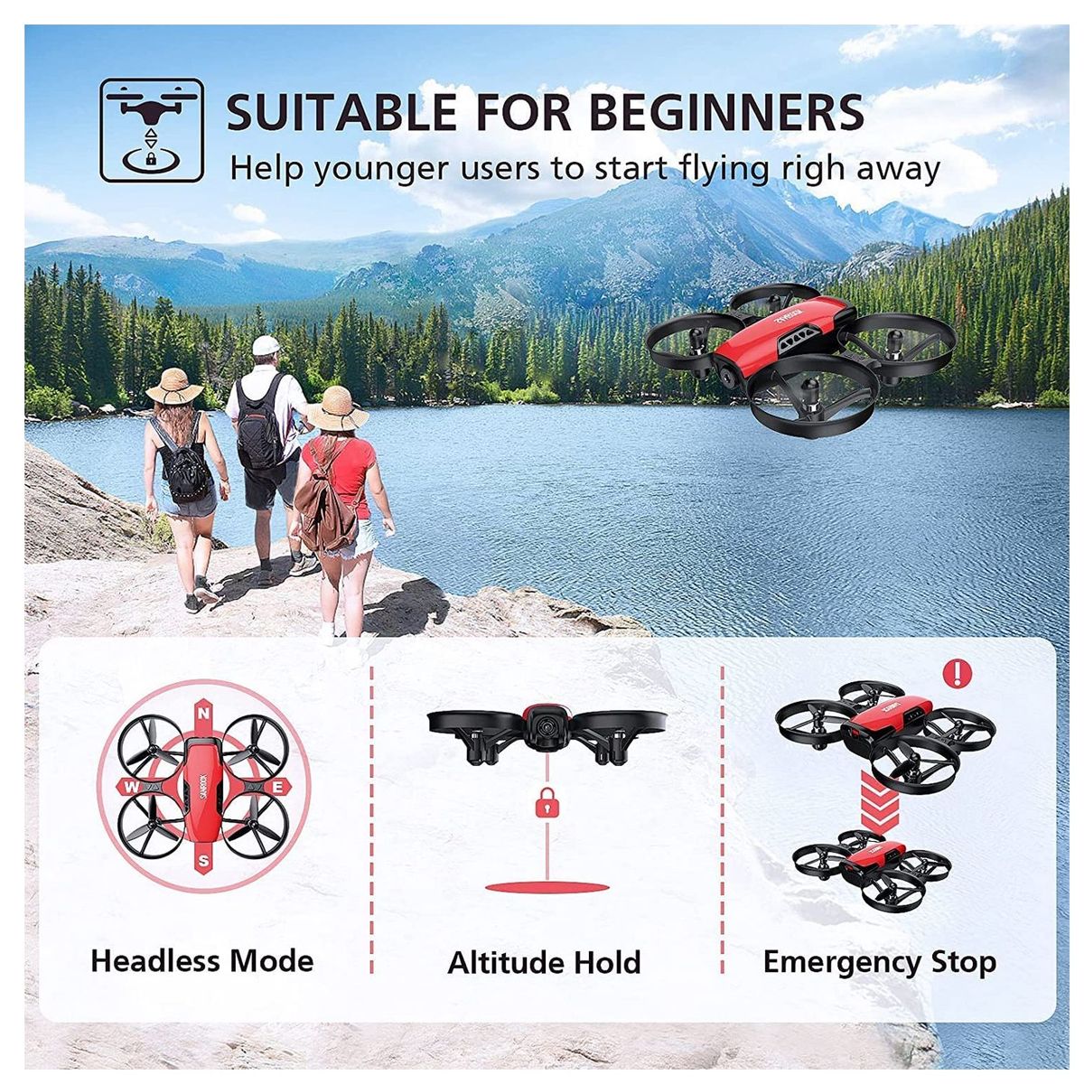 ONE PIXEL - Dron WiFi Con Cámara HD 720P Para Niños Y Adultos