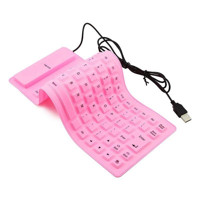 DANKI - Teclado Usb Silicona Flexible Portátil Enrollable Sin Numérico