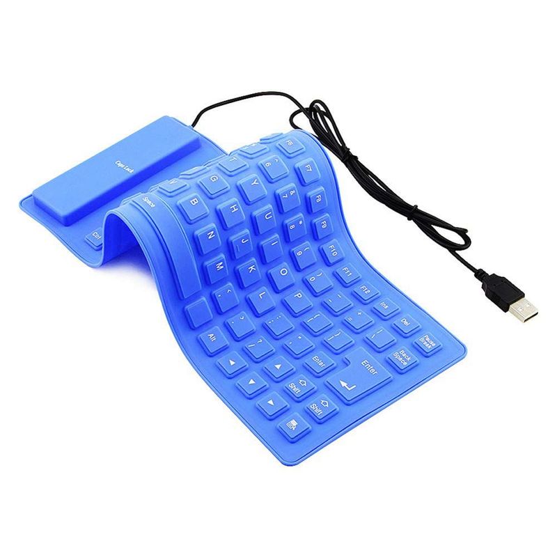 DANKI - Teclado Usb Silicona Flexible Portátil Enrollable Sin Numérico