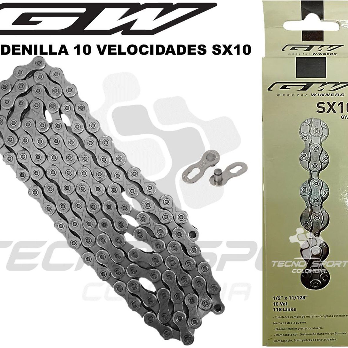 GW - Cadenilla Sx10 10v Bicicleta Gw Cadena Montaña Y Ruta