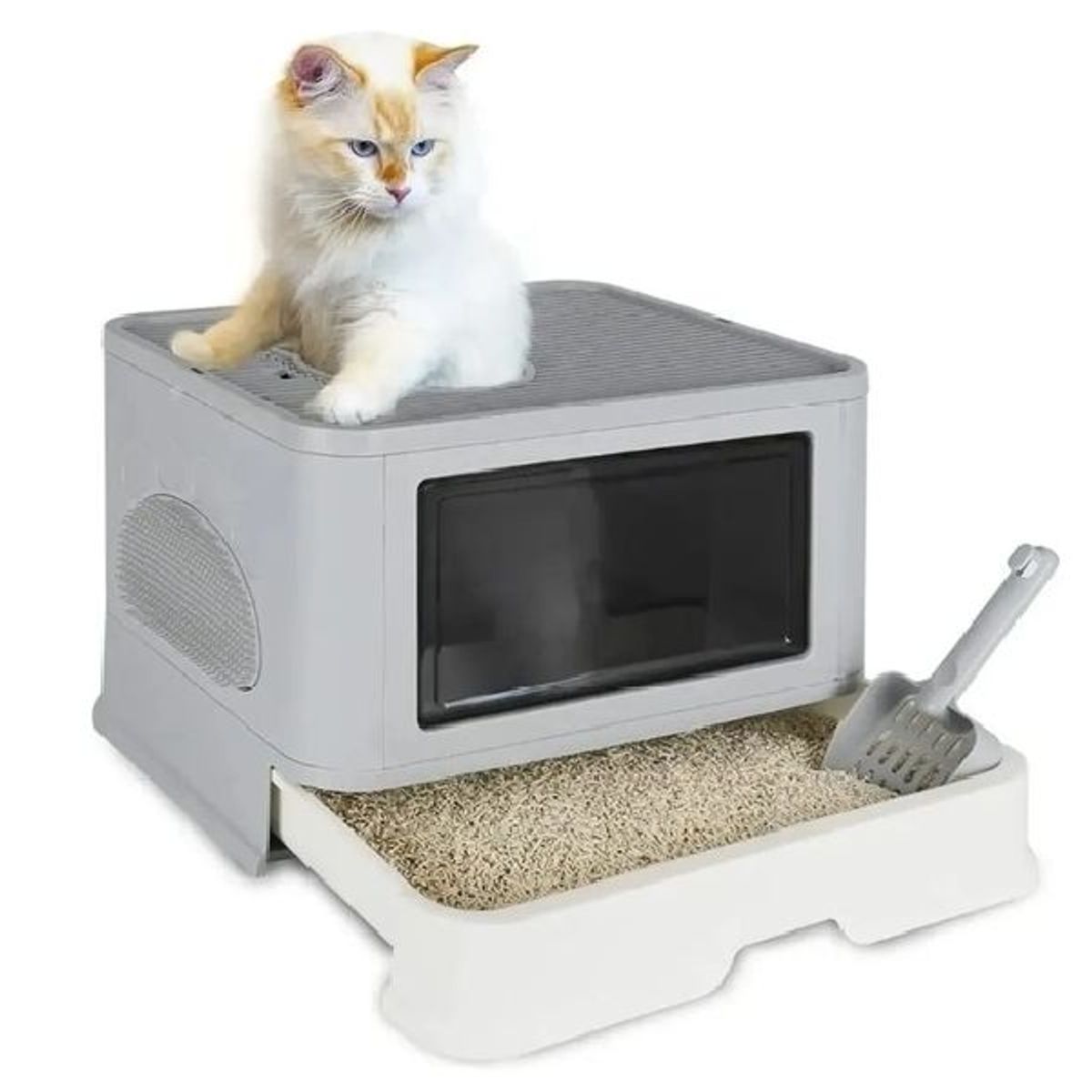 GENERICO - Arenero para gato con tapa plegable