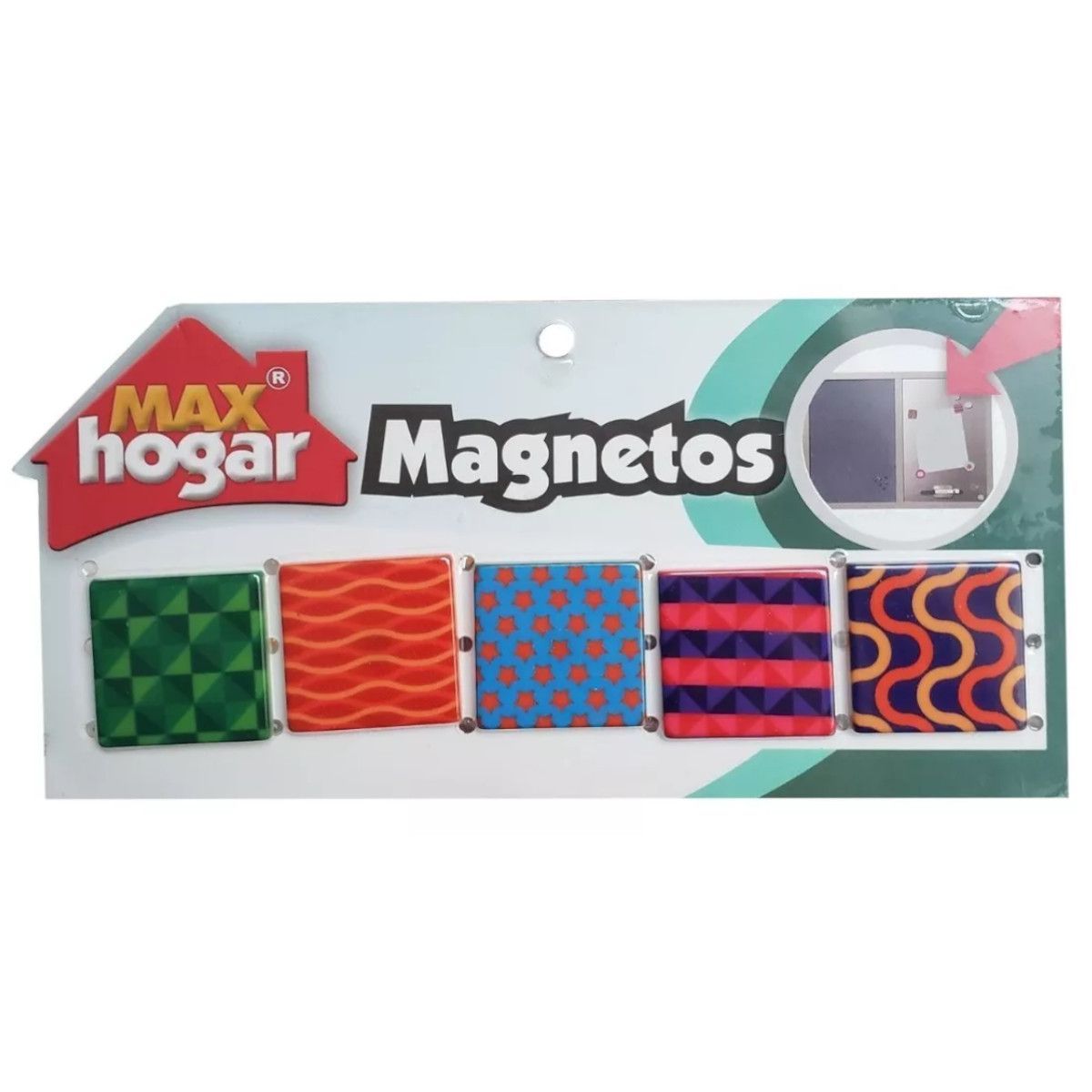 MAX HOGAR - Imanes Magnéticos Decorativos X5 Para Nevera Max Hogar - geométricas
