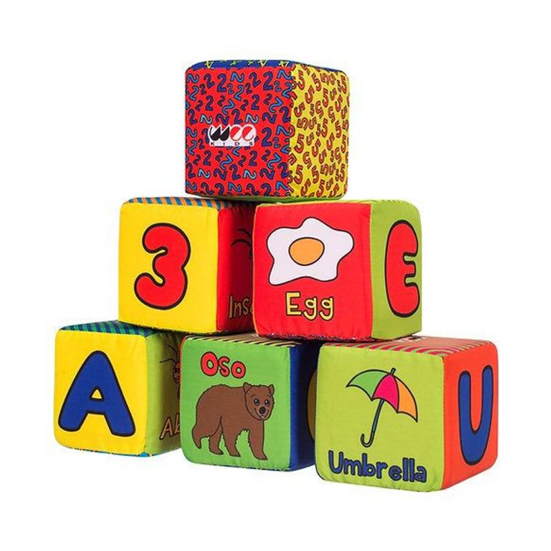 JUGANDO Y EDUCANDO - Juguete Bebe Cubos Didácticos Colores Letras Números Espuma