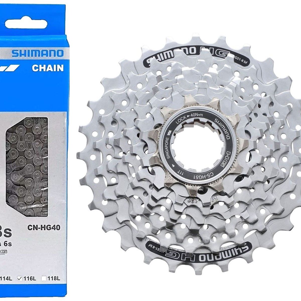 SHIMANO - Pacha + Cadenilla Bicicleta Shimano 8 Velocidades Ruta Mtb