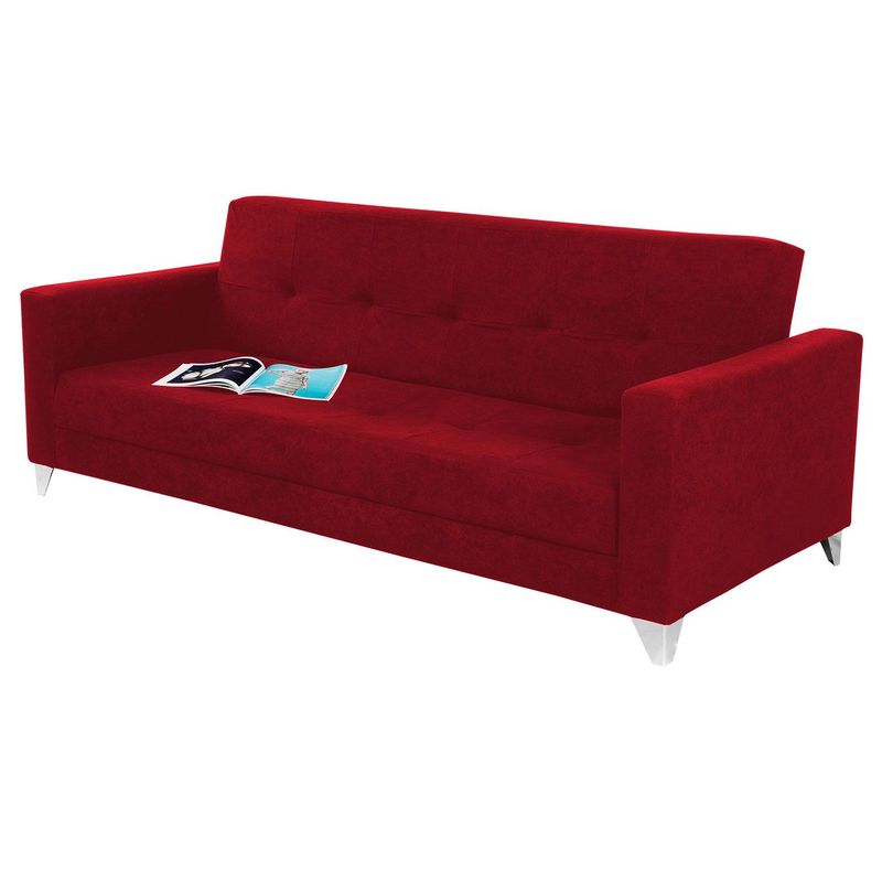 SOFA MARKET - Sofa Cama Duke 3 Puestos Tela Rojo