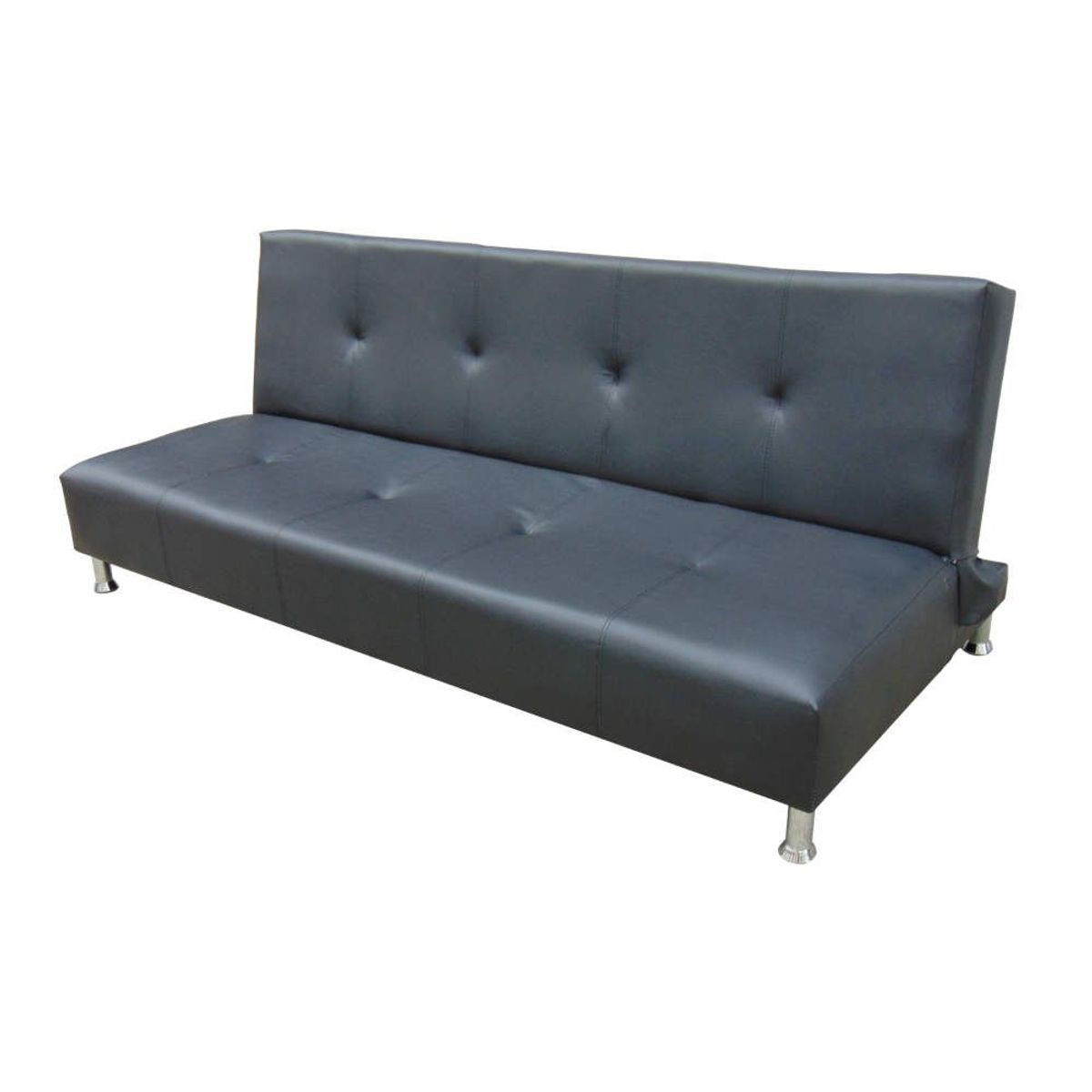 SOFA MARKET - Sofa Cama Tango 3 Puestos Ecocuero Negro