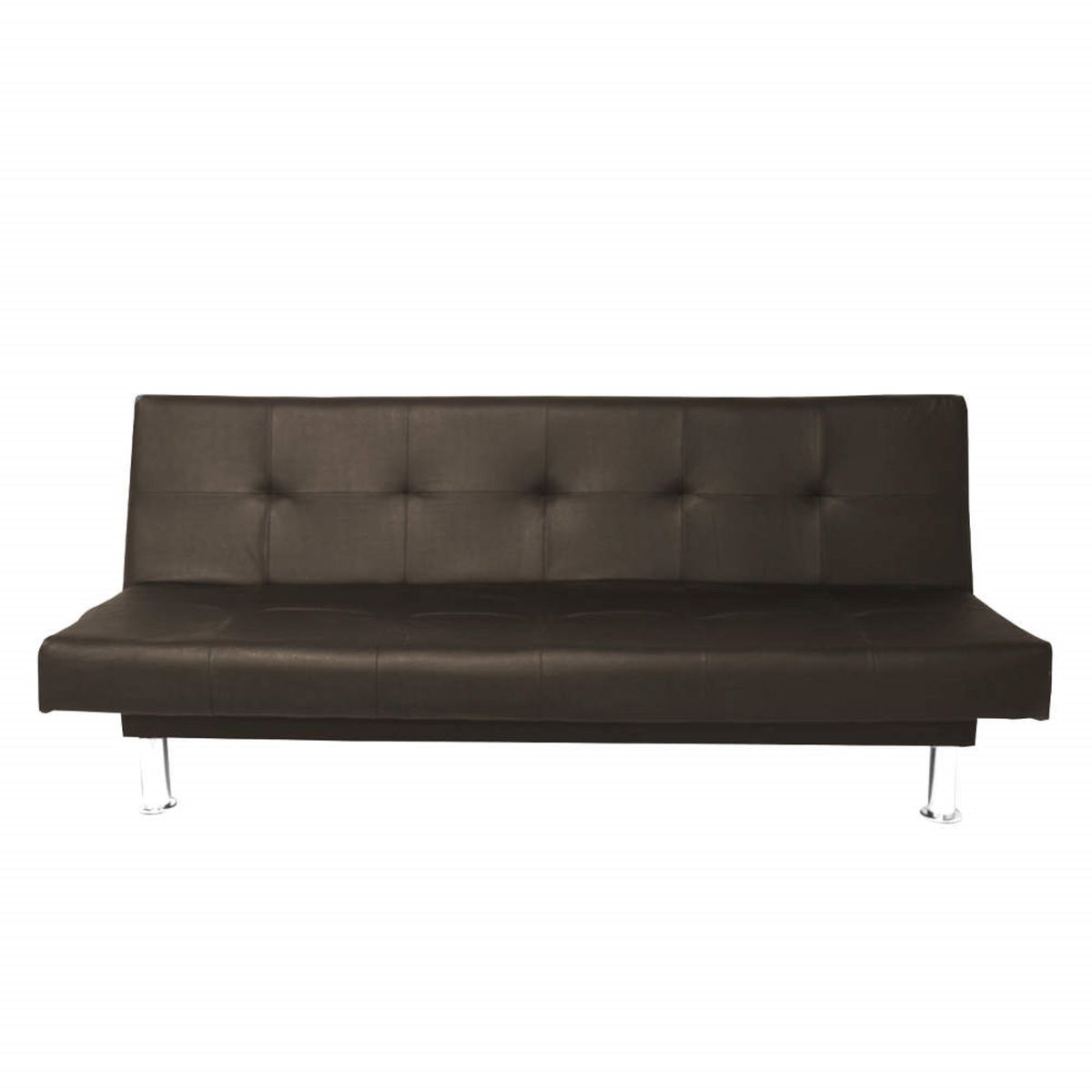 SOFA MARKET - Sofa Cama Basic 3 Puestos Ecocuero Cafe