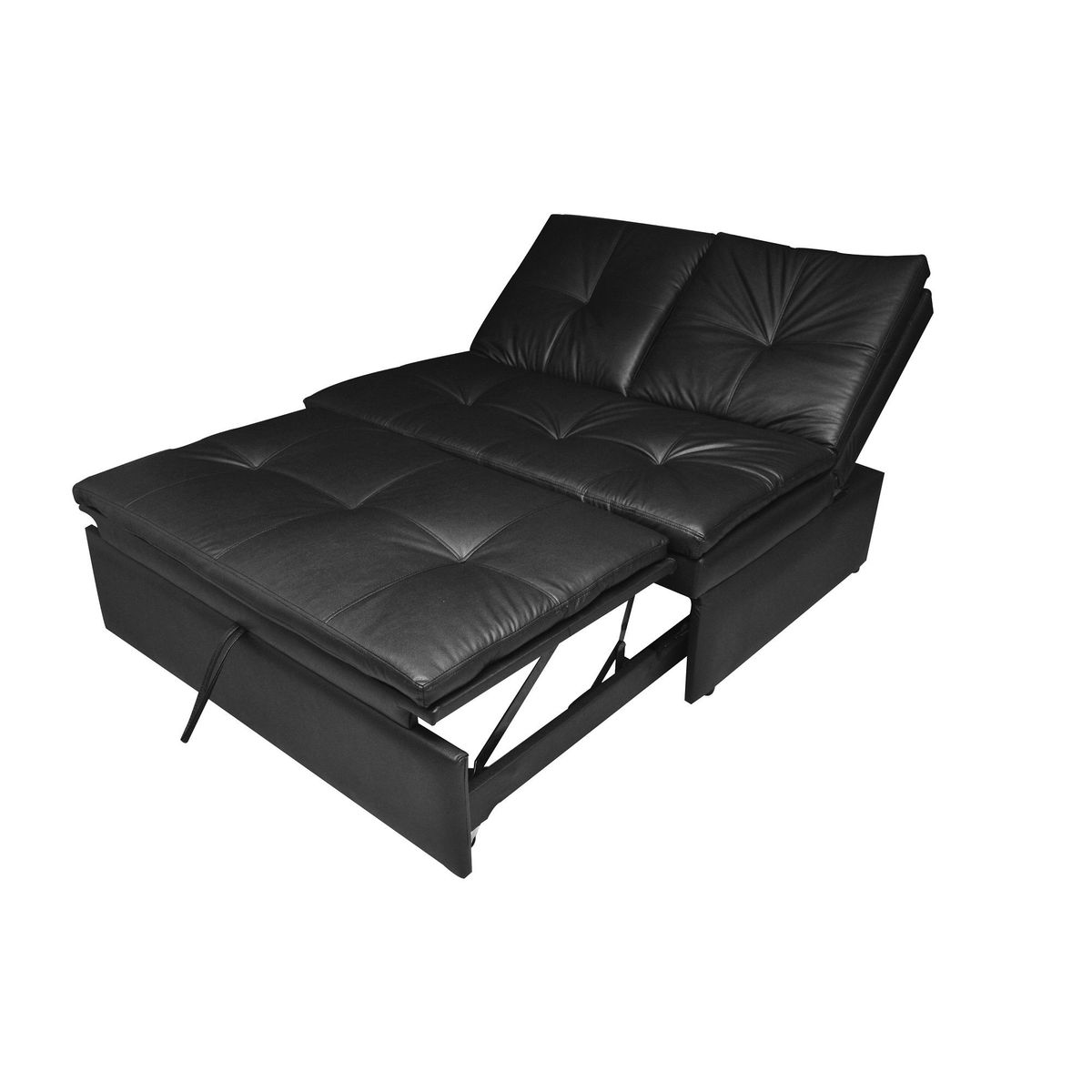 SOFA MARKET - Sofa Cama Cajon Gallery 2 Puestos Ecocuero Negro
