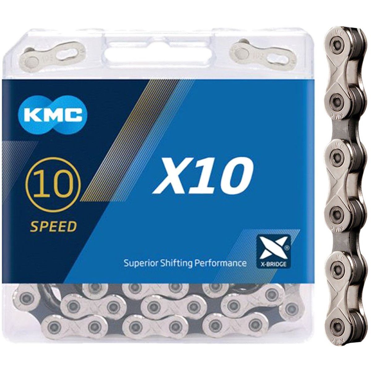 KMC - Cadenilla X10 Bicicleta Kmc Cadena Ruta Montaña 10 Velocidad