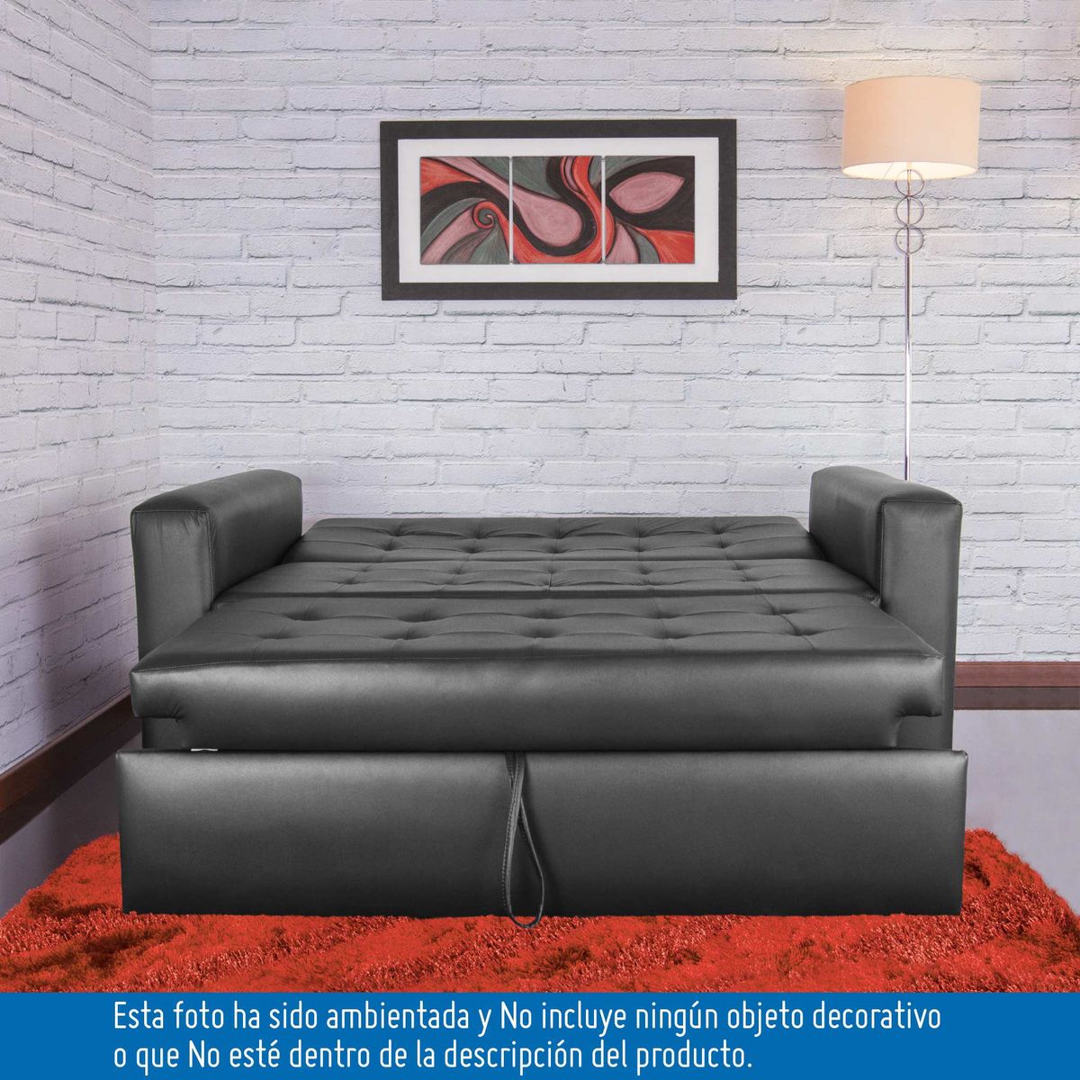 SOFA MARKET - Sofa Cama Cajon Pacific Ecocuero Negro
