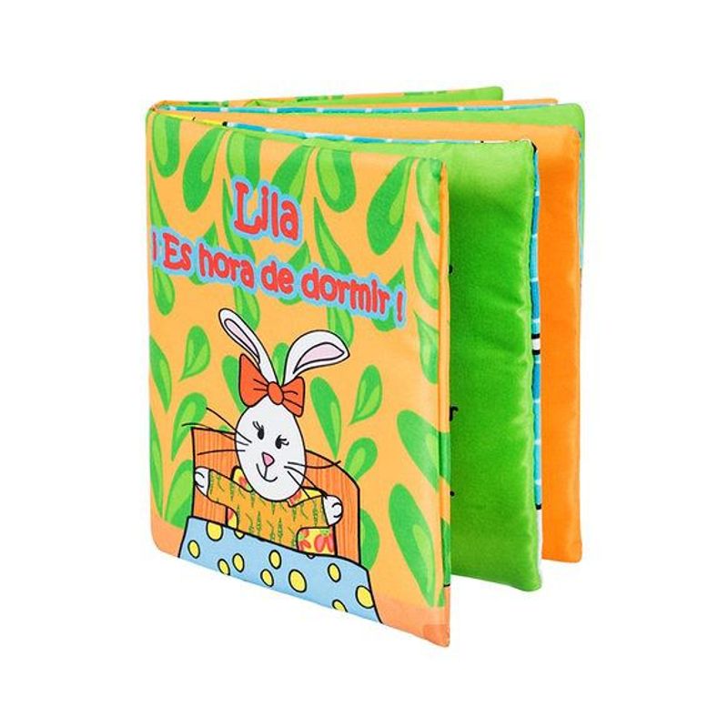 JUGANDO Y EDUCANDO - Libro De Tela Para Bebe Hora De Dormir Estimulación Sensoria