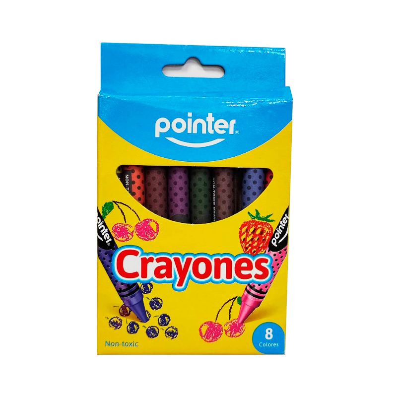 POINTER - Crayones, Crayolas Pointer Caja X 8 Colores