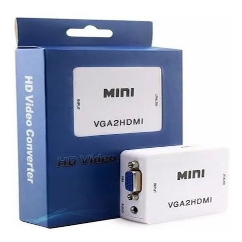 GENERICO - Convertidor Vga A Hdmi Tv Monitor Portatiles Pc  Audio